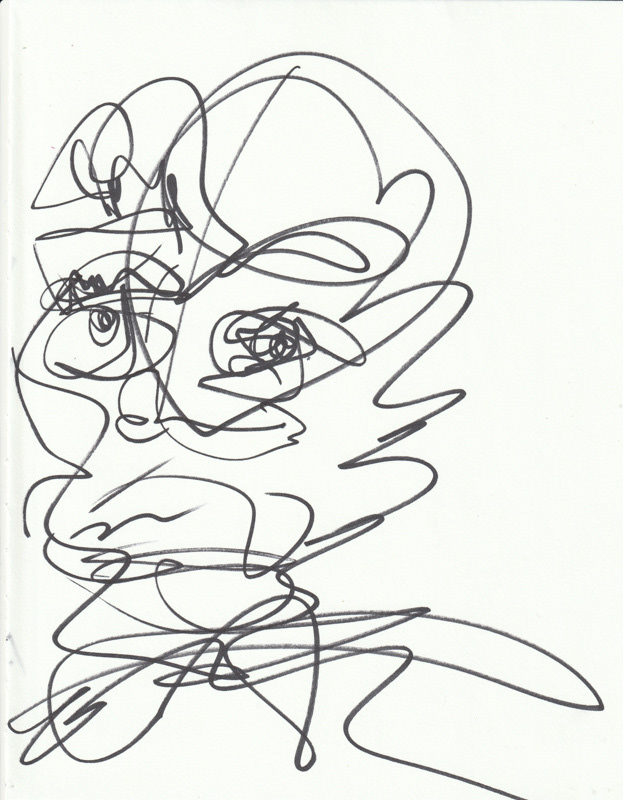 Self Portrait, 2019. Permanent maker on paper, 8.5 x 11 in. 