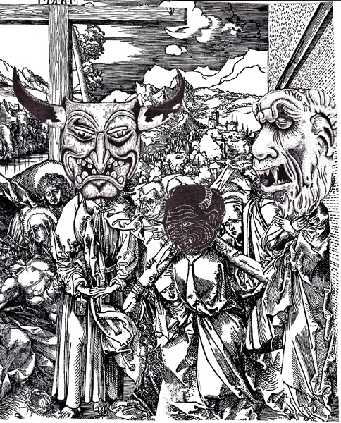 Dialogue with Dürer Series, 2012-14. Collage on Paper, 8 x 10 in. 