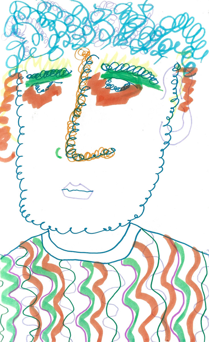 2025 | SELF PORTRAITS | MARKER ON PAPER, 8.5 x 5 IN | Joshua Cornelis