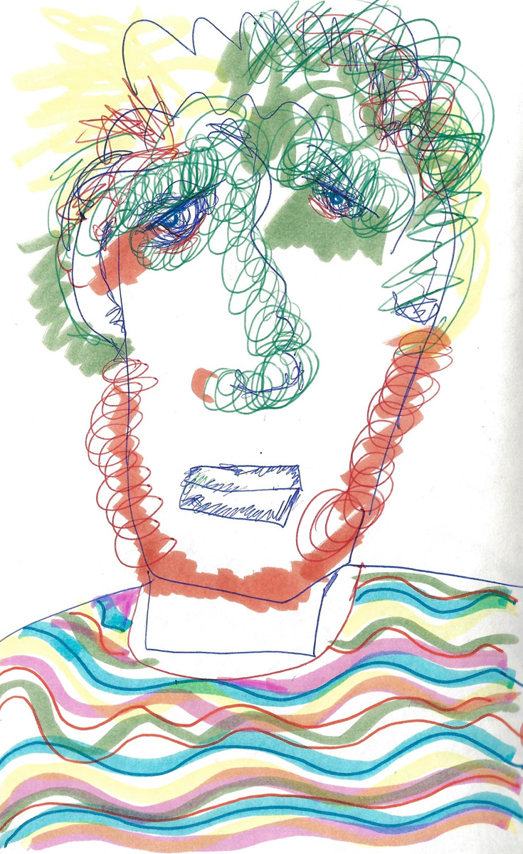 2025 | SELF PORTRAITS | MARKER ON PAPER, 8.5 x 5 IN | Joshua Cornelis