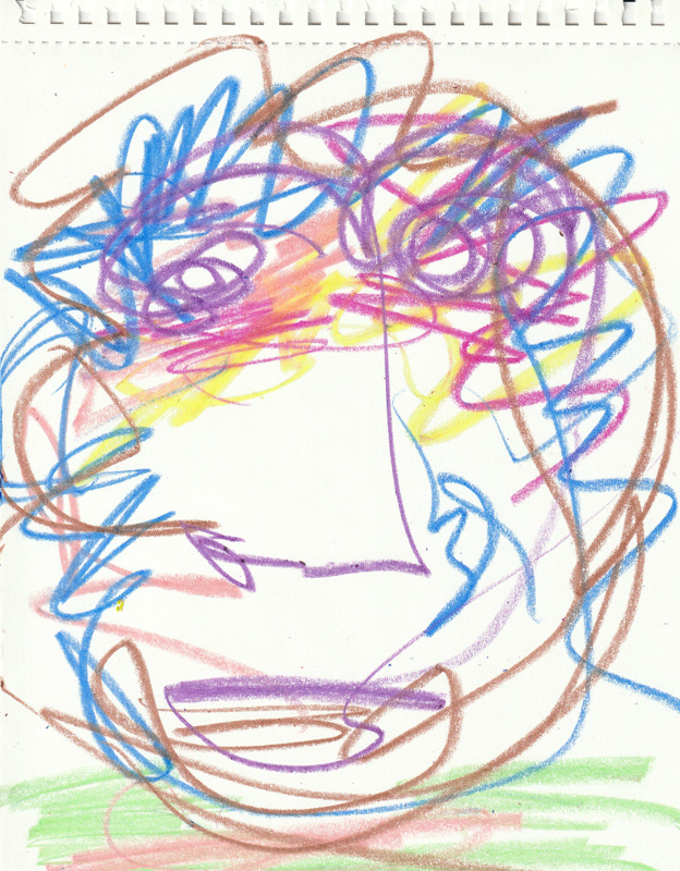 Self Portrait, 2020. Crayon on paper, 8.5 x 11 in. 