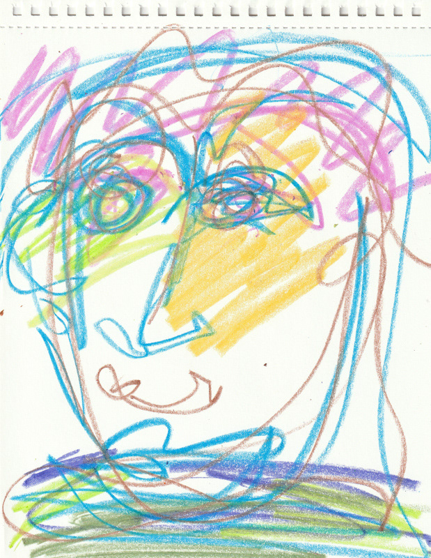 Self Portrait, 2020. Crayon on paper, 8.5 x 11 in. 