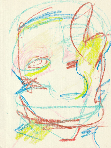 Self Portrait, 2018. Crayon on paper, 8.5 x 11 in. 