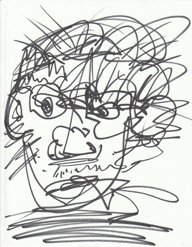 Self Portrait, 2019. Permanent maker on paper, 8.5 x 11 in. 