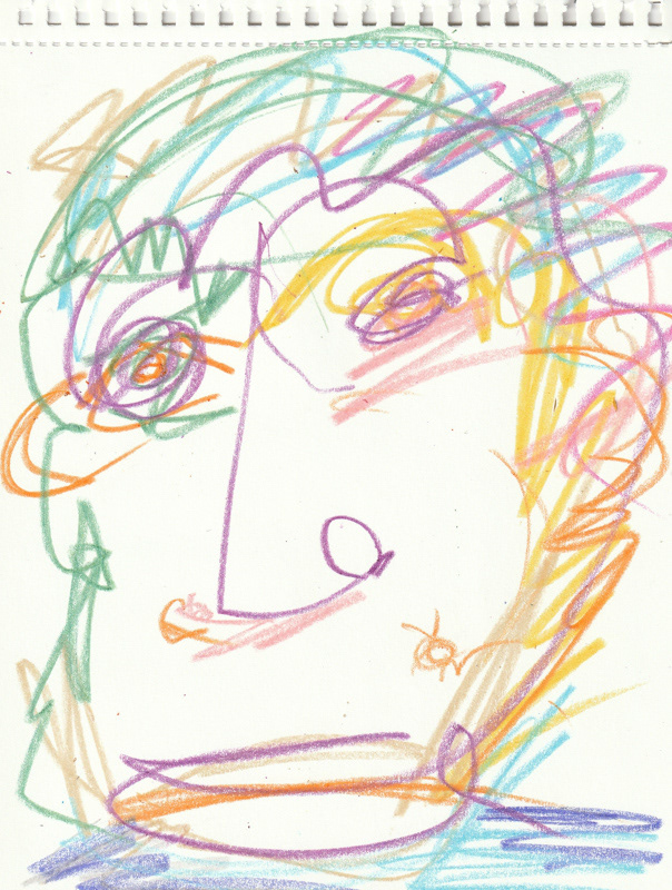 Self Portrait, 2020. Crayon on paper, 8.5 x 11 in. 