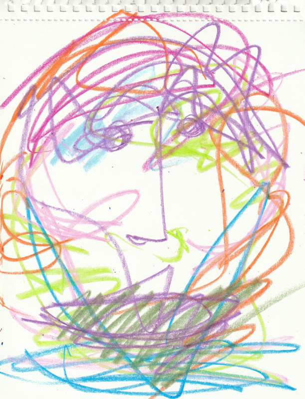 Self Portrait, 2020. Crayon on paper, 8.5 x 11 in. 