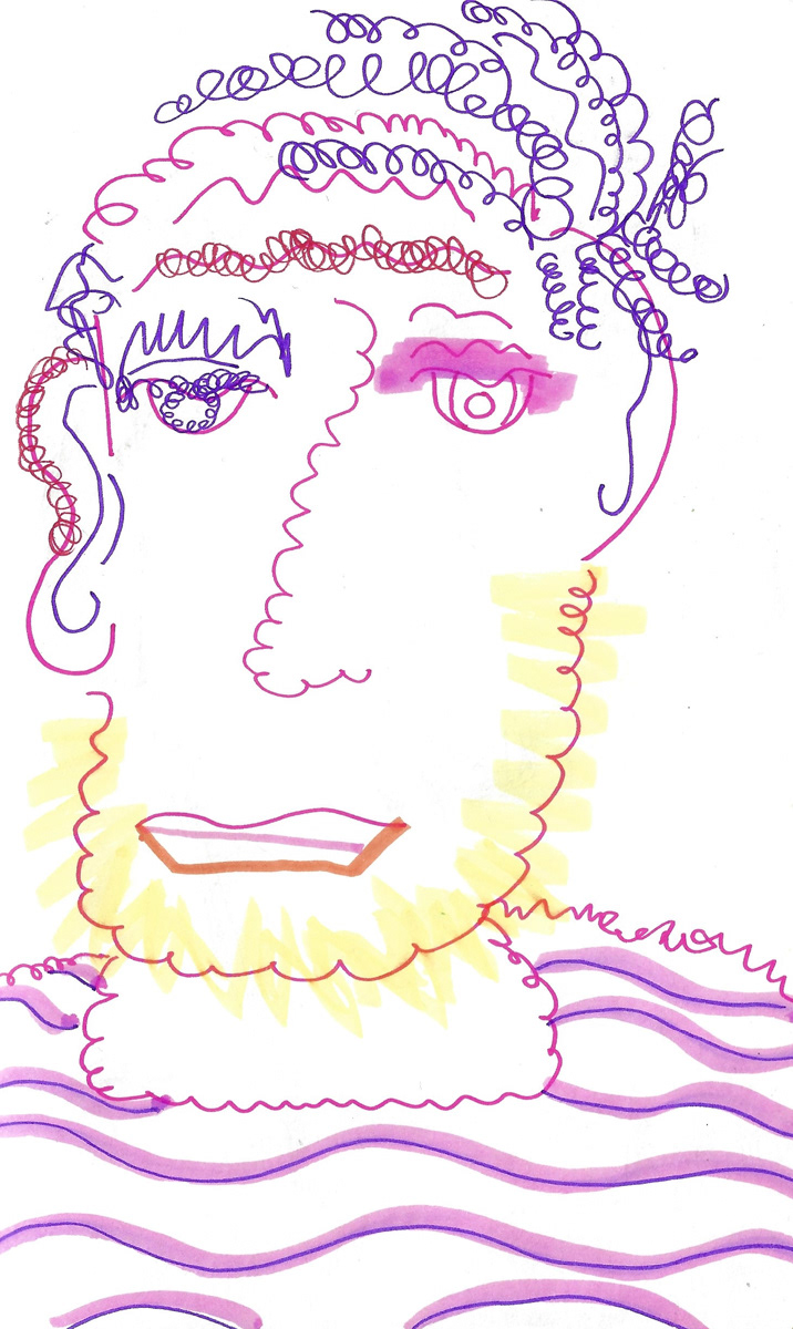 2025 | SELF PORTRAITS | MARKER ON PAPER, 8.5 x 5 IN | Joshua Cornelis