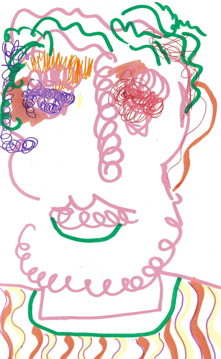 2025 | SELF PORTRAITS | MARKER ON PAPER, 8.5 x 5 IN | Joshua Cornelis