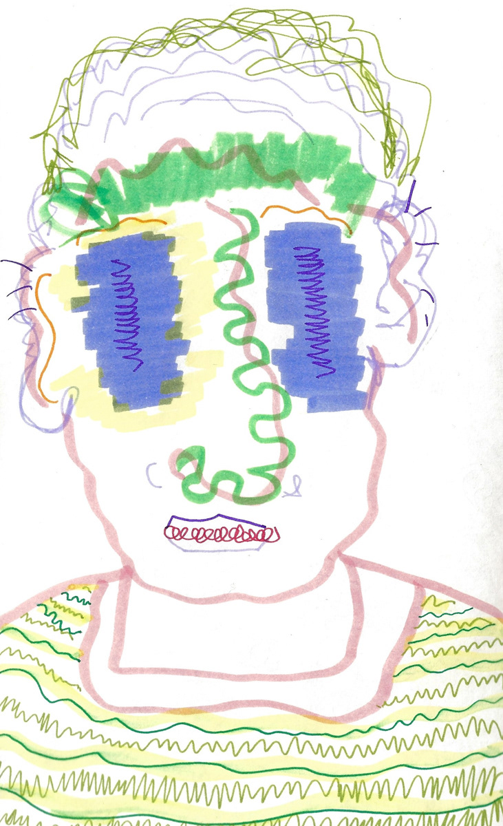 2025 | SELF PORTRAITS | MARKER ON PAPER, 8.5 x 5 IN | Joshua Cornelis