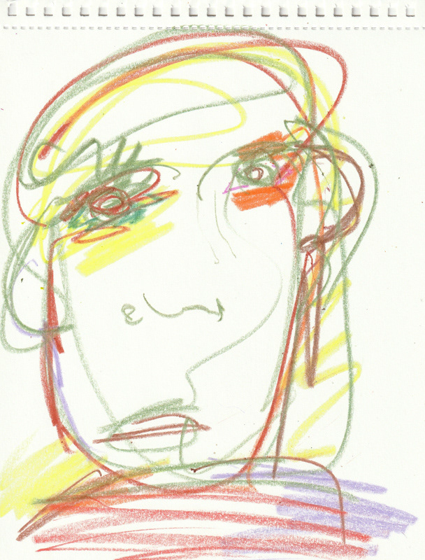 Self Portrait, 2020. Crayon on paper, 8.5 x 11 in. 