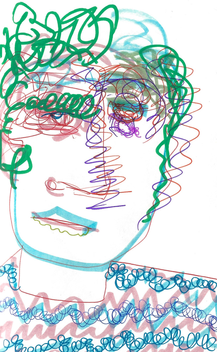 2025 | SELF PORTRAITS | MARKER ON PAPER, 8.5 x 5 IN | Joshua Cornelis