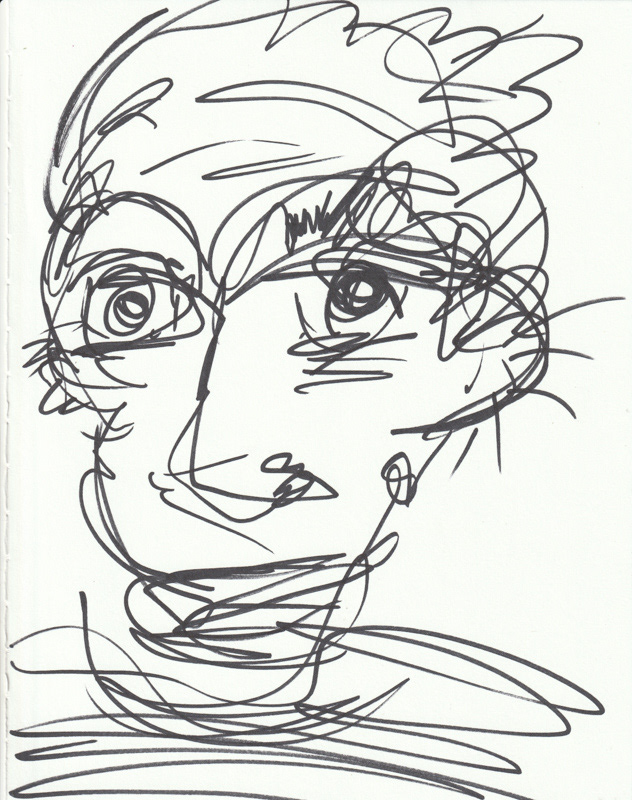 Self Portrait, 2019. Permanent maker on paper, 8.5 x 11 in. 