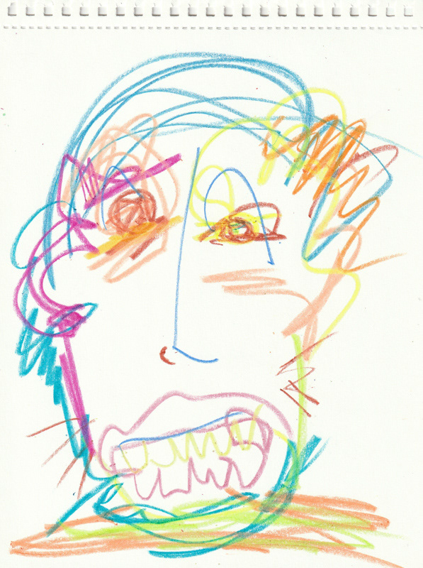 Self Portrait, 2020. Crayon on paper, 8.5 x 11 in. 