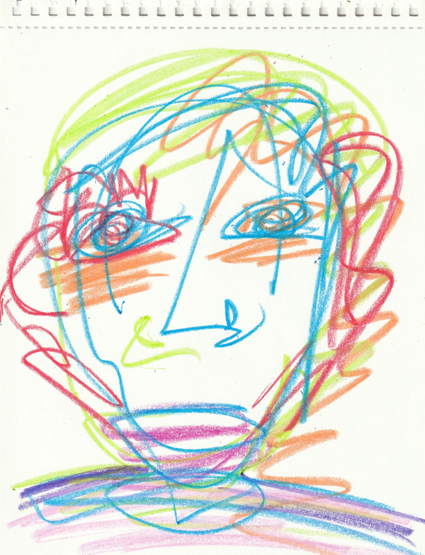 Self Portrait, 2020. Crayon on paper, 8.5 x 11 in. 