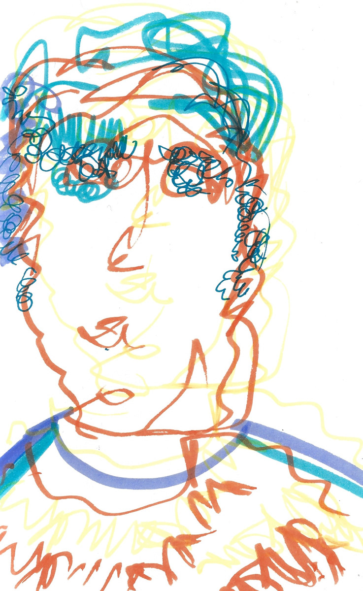 2025 | SELF PORTRAITS | MARKER ON PAPER, 8.5 x 5 IN | Joshua Cornelis