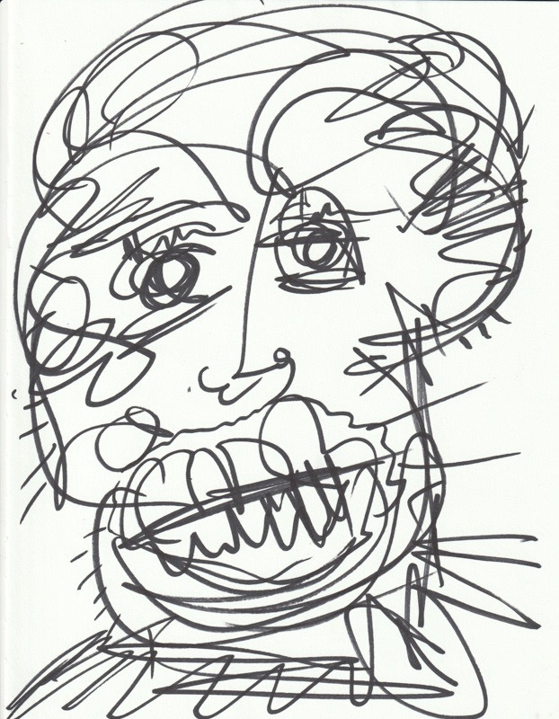 Self Portrait, 2019. Permanent maker on paper, 8.5 x 11 in. 