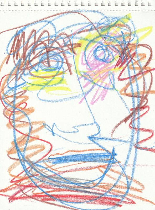 Self Portrait, 2020. Crayon on paper, 8.5 x 11 in. 