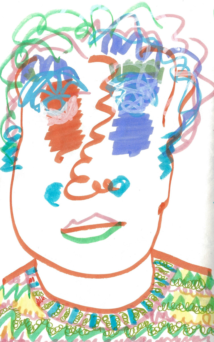 2025 | SELF PORTRAITS | MARKER ON PAPER, 8.5 x 5 IN | Joshua Cornelis