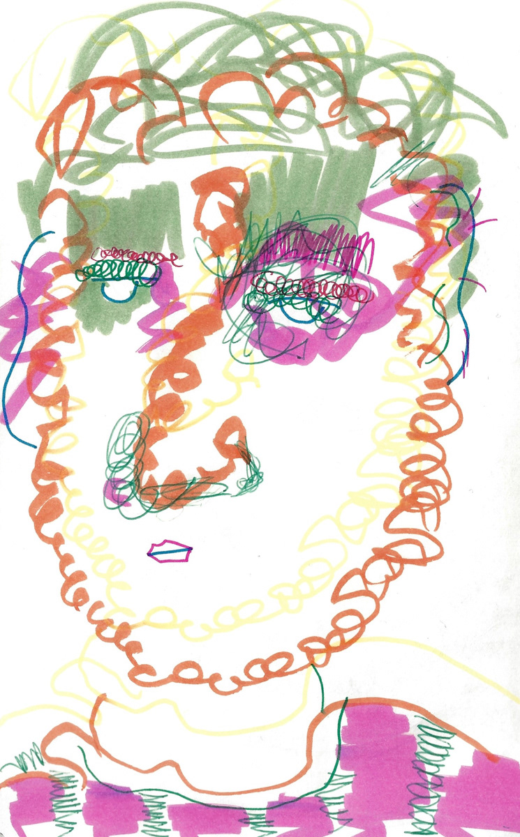 2025 | SELF PORTRAITS | MARKER ON PAPER, 8.5 x 5 IN | Joshua Cornelis