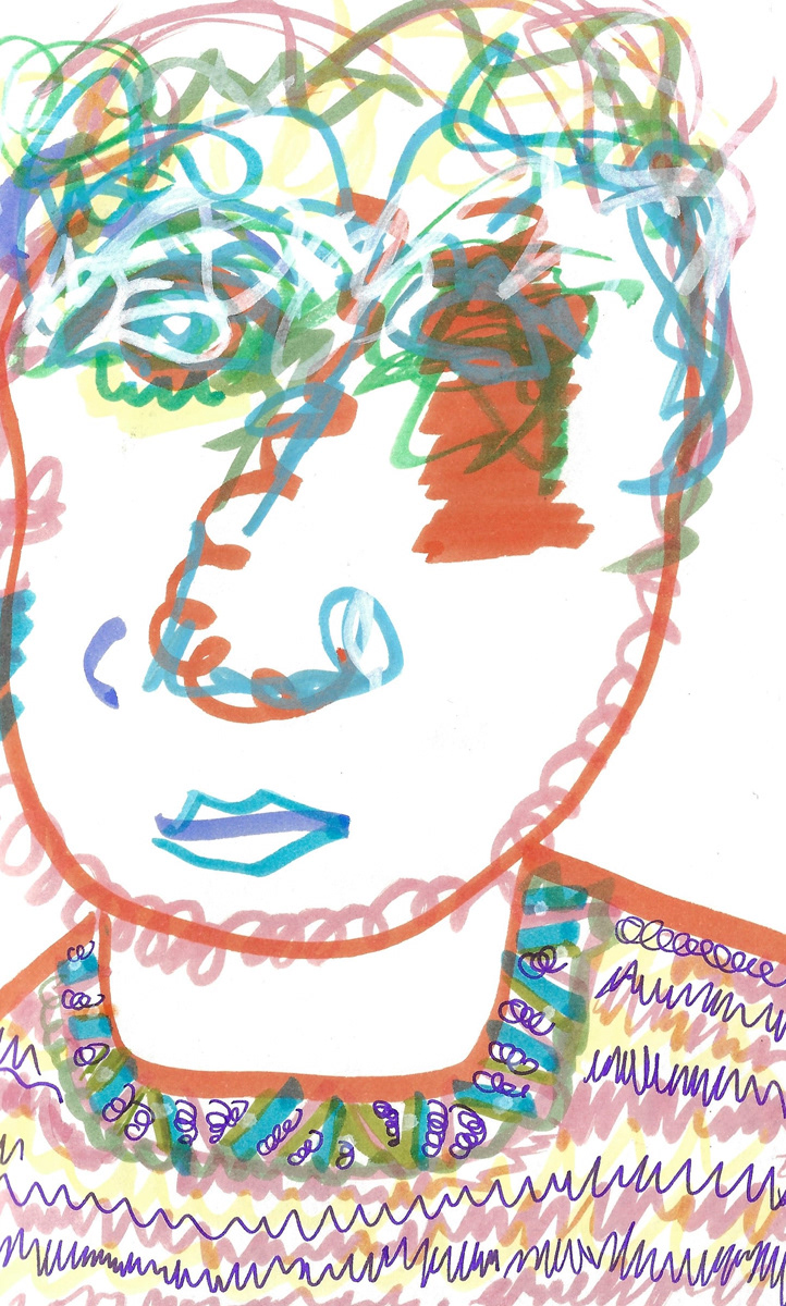 2025 | SELF PORTRAITS | MARKER ON PAPER, 8.5 x 5 IN | Joshua Cornelis