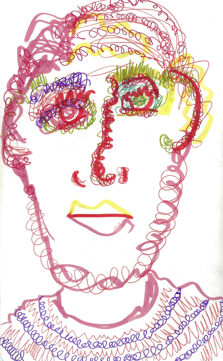 2025 | SELF PORTRAITS | MARKER ON PAPER, 8.5 x 5 IN | Joshua Cornelis