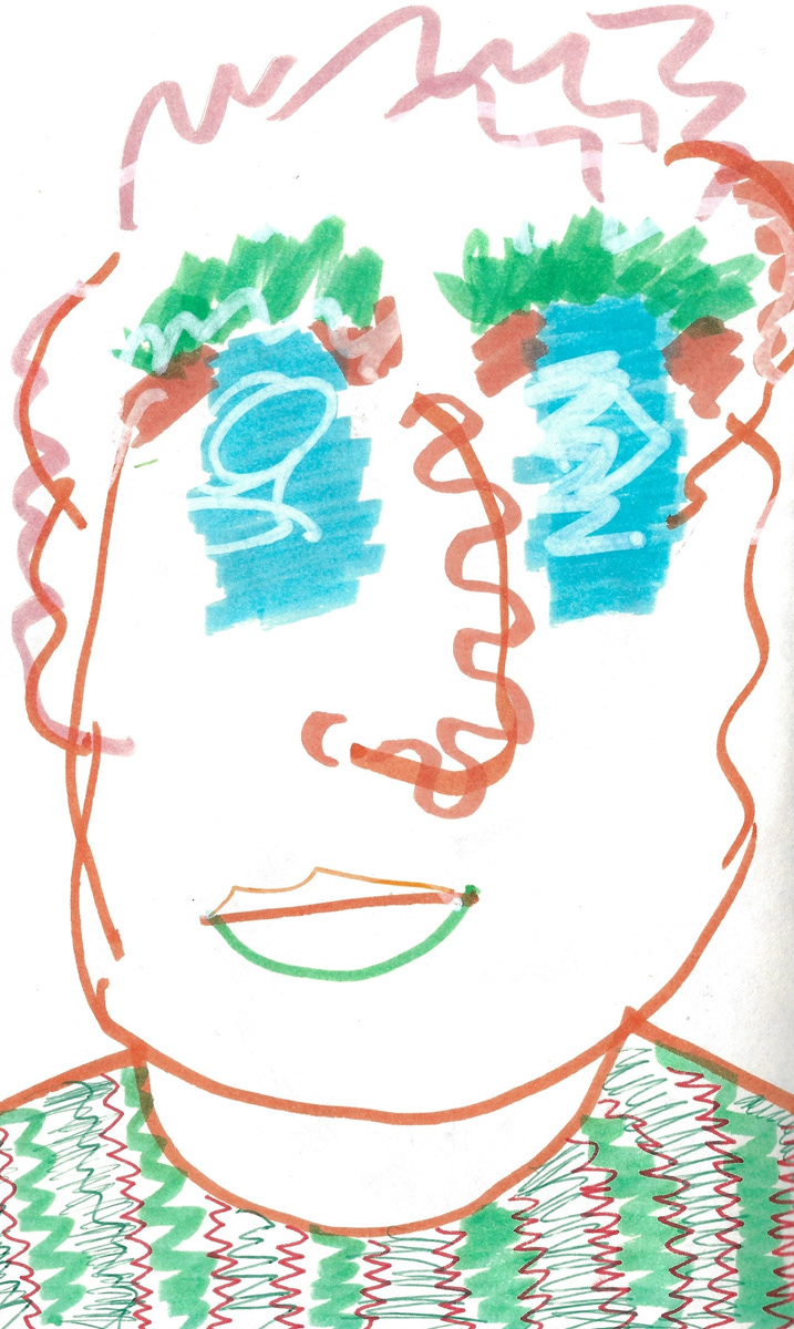 2025 | SELF PORTRAITS | MARKER ON PAPER, 8.5 x 5 IN | Joshua Cornelis