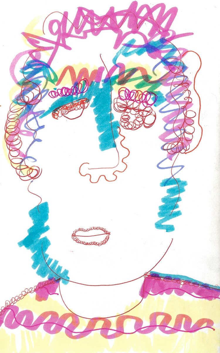 2025 | SELF PORTRAITS | MARKER ON PAPER, 8.5 x 5 IN | Joshua Cornelis