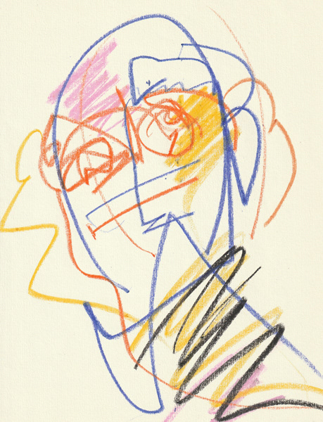 Self Portrait, 2018. Crayon on paper, 8.5 x 11 in. 