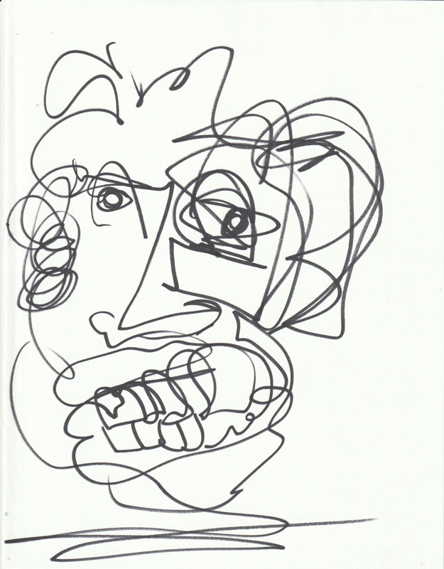 Self Portrait, 2019. Permanent maker on paper, 8.5 x 11 in. 