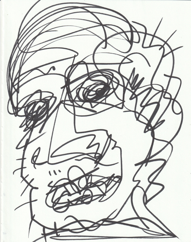 Self Portrait, 2019. Permanent maker on paper, 8.5 x 11 in. 