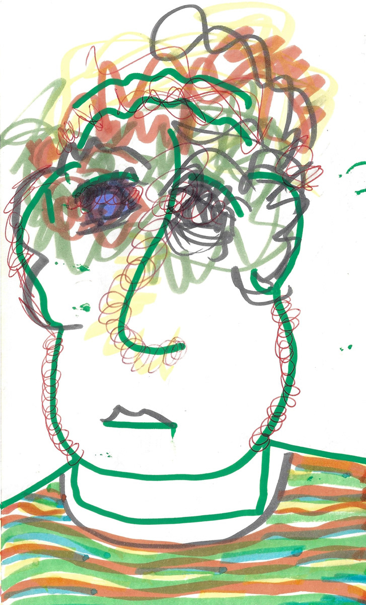 2025 | SELF PORTRAITS | MARKER ON PAPER, 8.5 x 5 IN | Joshua Cornelis