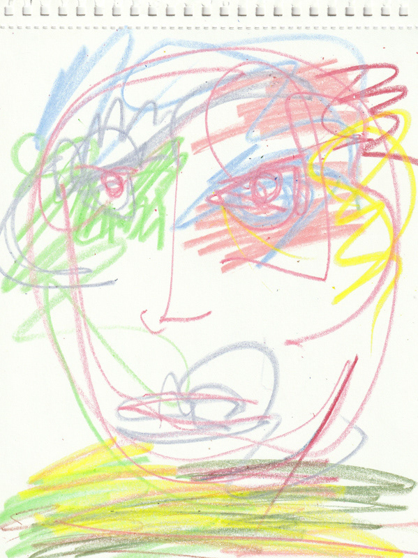 Self Portrait, 2020. Crayon on paper, 8.5 x 11 in. 