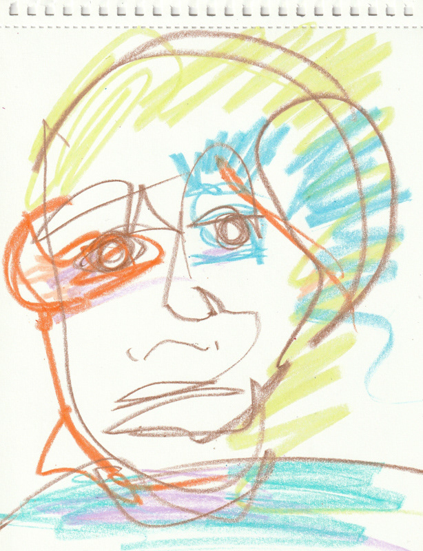 Self Portrait, 2020. Crayon on paper, 8.5 x 11 in. 