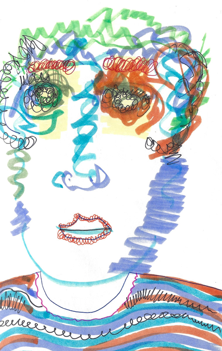 2025 | SELF PORTRAITS | MARKER ON PAPER, 8.5 x 5 IN | Joshua Cornelis