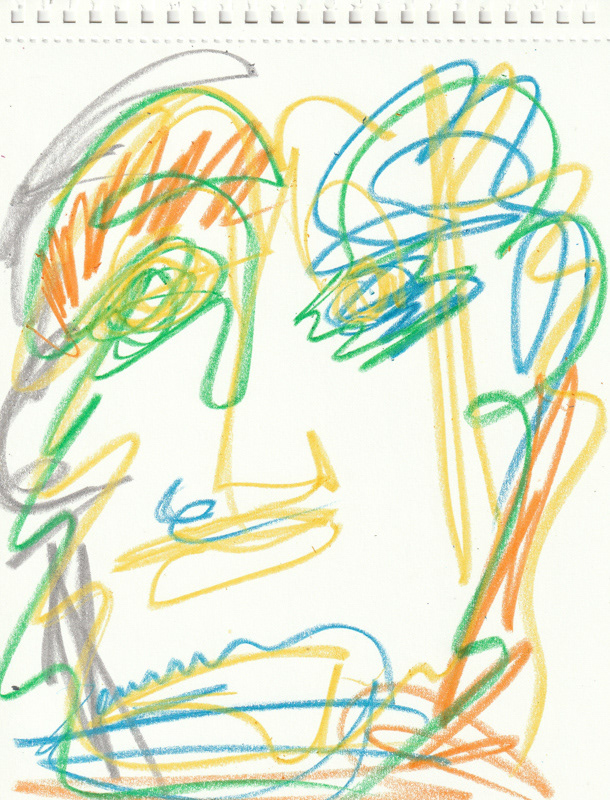 Self Portrait, 2020. Crayon on paper, 8.5 x 11 in. 