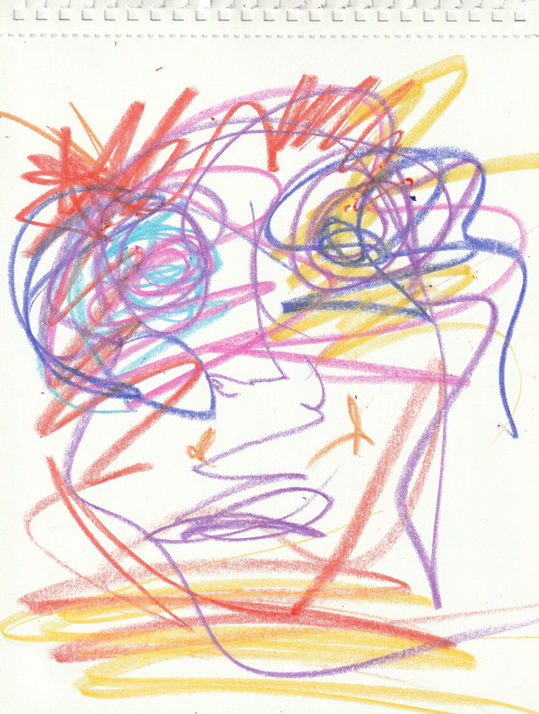 Self Portrait, 2020. Crayon on paper, 8.5 x 11 in. 