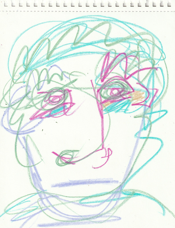 Self Portrait, 2020. Crayon on paper, 8.5 x 11 in. 