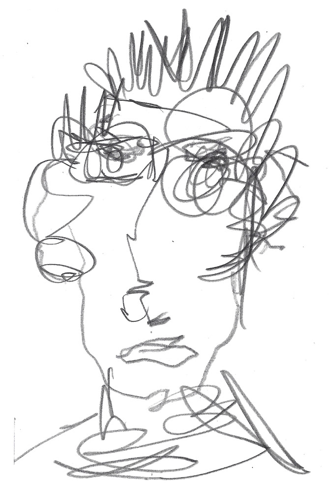 2024 | SELF PORTRAIT | GRAPHITE ON PAPER, 3 X 5 IN | Joshua Cornelis 