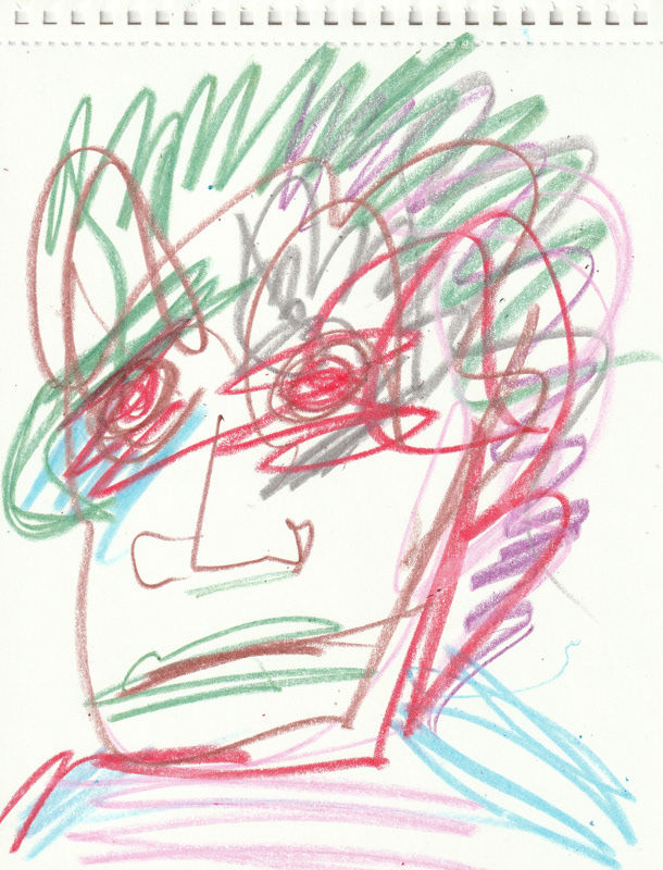 Self Portrait, 2020. Crayon on paper, 8.5 x 11 in. 