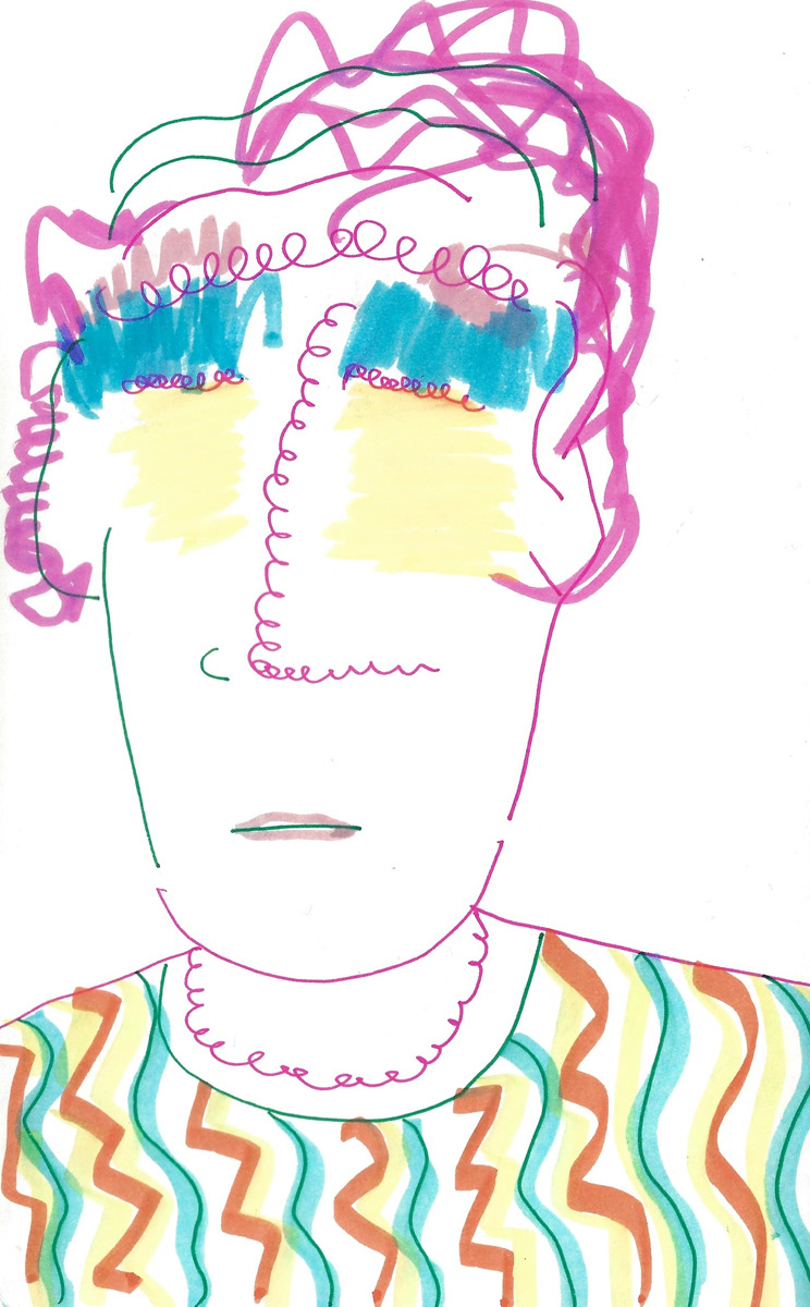 2025 | SELF PORTRAITS | MARKER ON PAPER, 8.5 x 5 IN | Joshua Cornelis