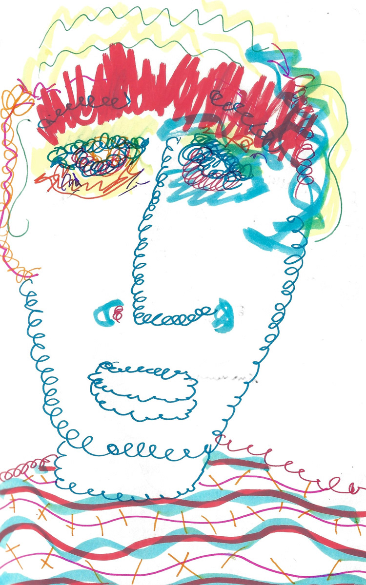 2025 | SELF PORTRAITS | MARKER ON PAPER, 8.5 x 5 IN | Joshua Cornelis