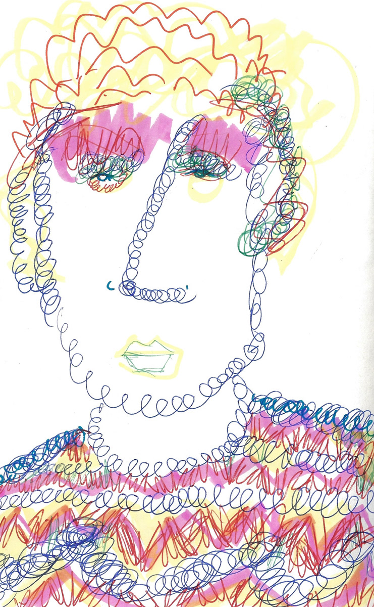 2025 | SELF PORTRAITS | MARKER ON PAPER, 8.5 x 5 IN | Joshua Cornelis