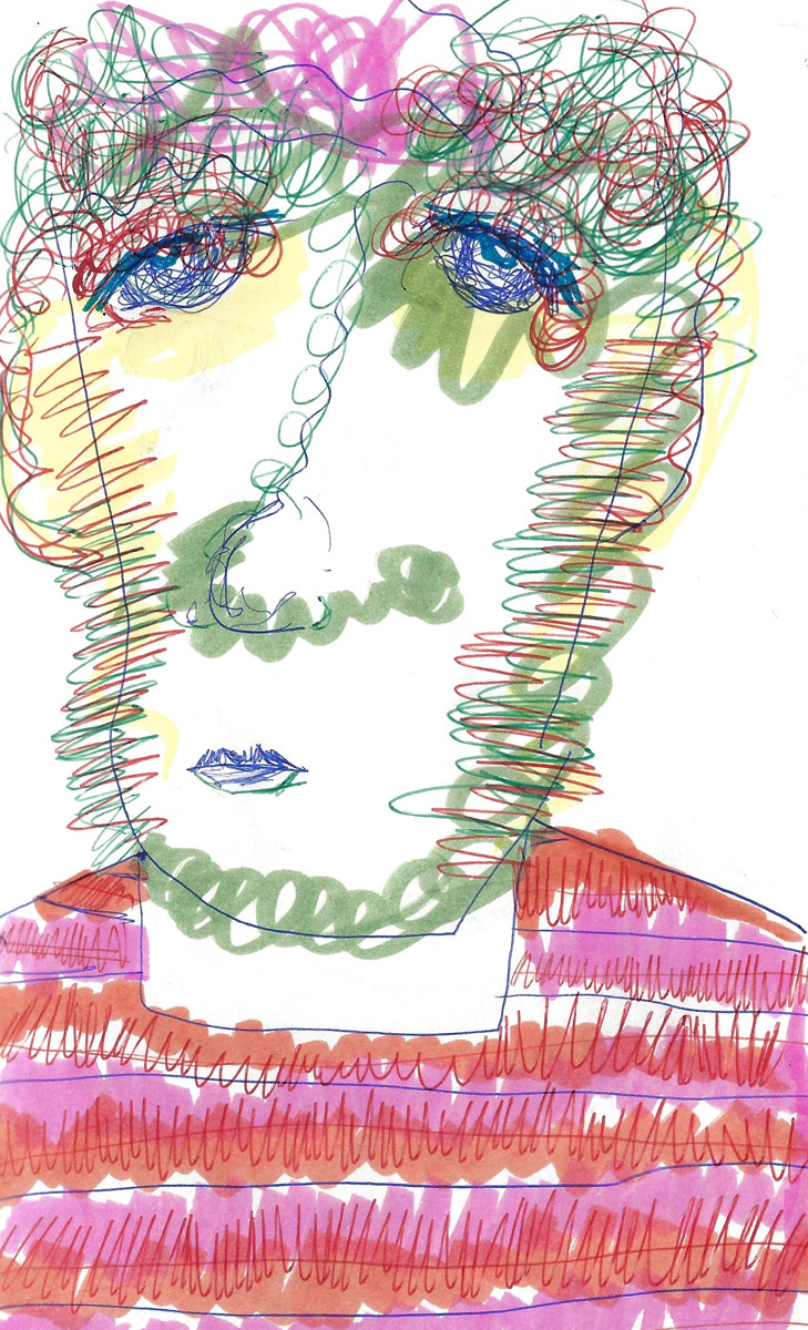 2025 | SELF PORTRAITS | MARKER ON PAPER, 8.5 x 5 IN | Joshua Cornelis