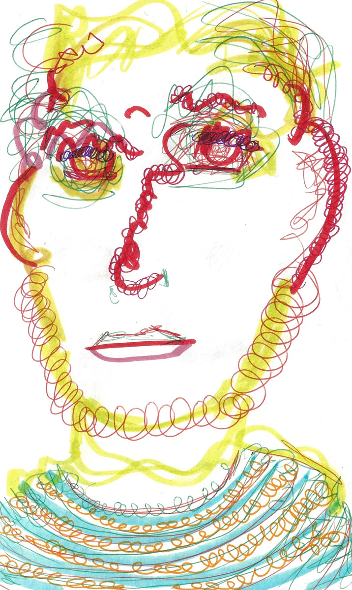 2025 | SELF PORTRAITS | MARKER ON PAPER, 8.5 x 5 IN | Joshua Cornelis