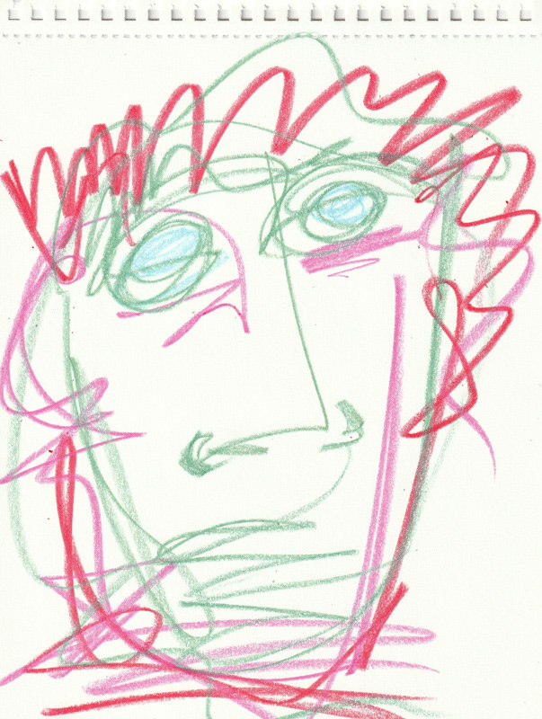 Self Portrait, 2020. Crayon on paper, 8.5 x 11 in. 