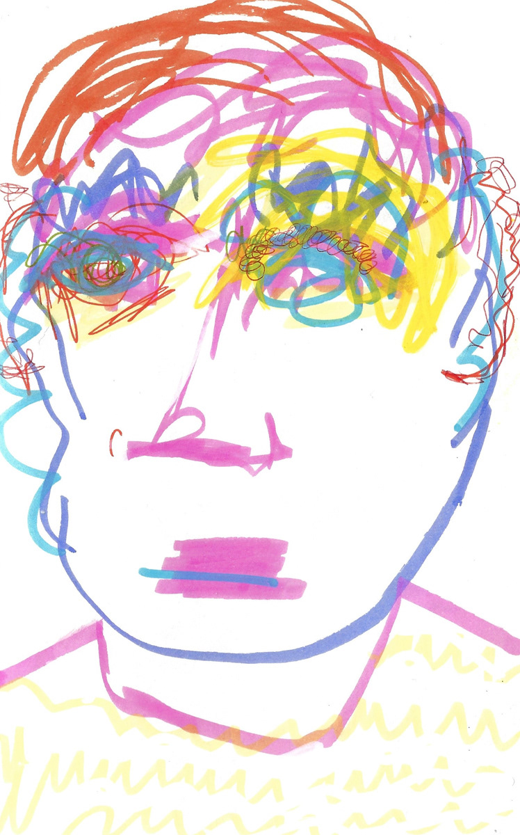 2025 | SELF PORTRAITS | MARKER ON PAPER, 8.5 x 5 IN | Joshua Cornelis