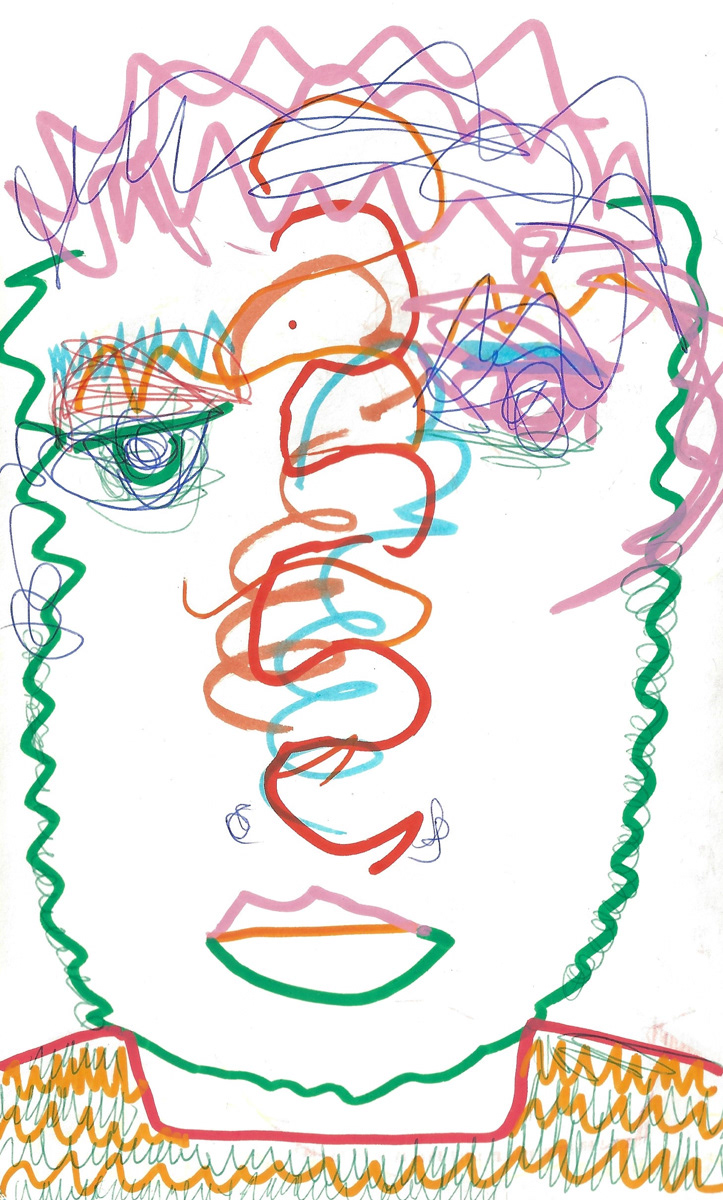 2025 | SELF PORTRAITS | MARKER ON PAPER, 8.5 x 5 IN | Joshua Cornelis