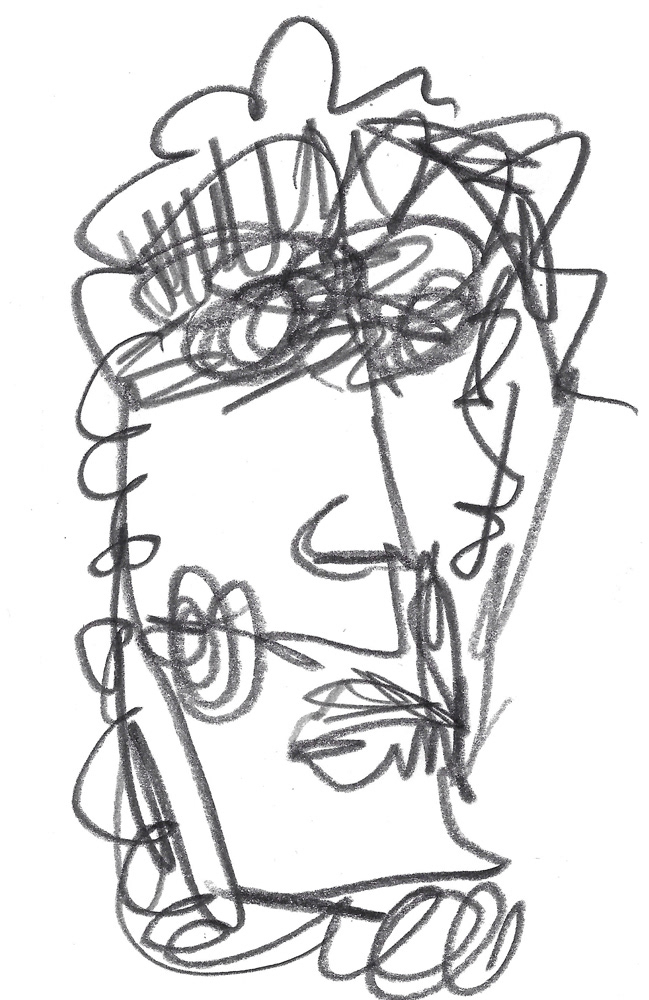 2024 | SELF PORTRAIT | GRAPHITE ON PAPER, 3 X 5 IN | Joshua Cornelis 