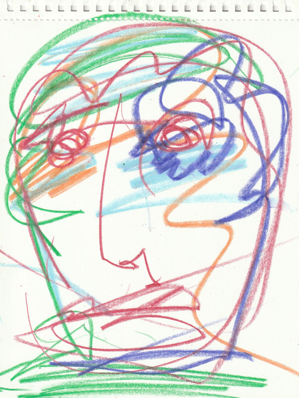 Self Portrait, 2020. Crayon on paper, 8.5 x 11 in. 