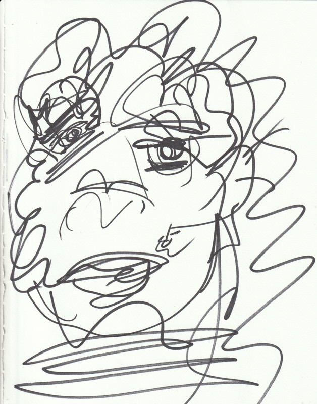 Self Portrait, 2019. Permanent maker on paper, 8.5 x 11 in. 